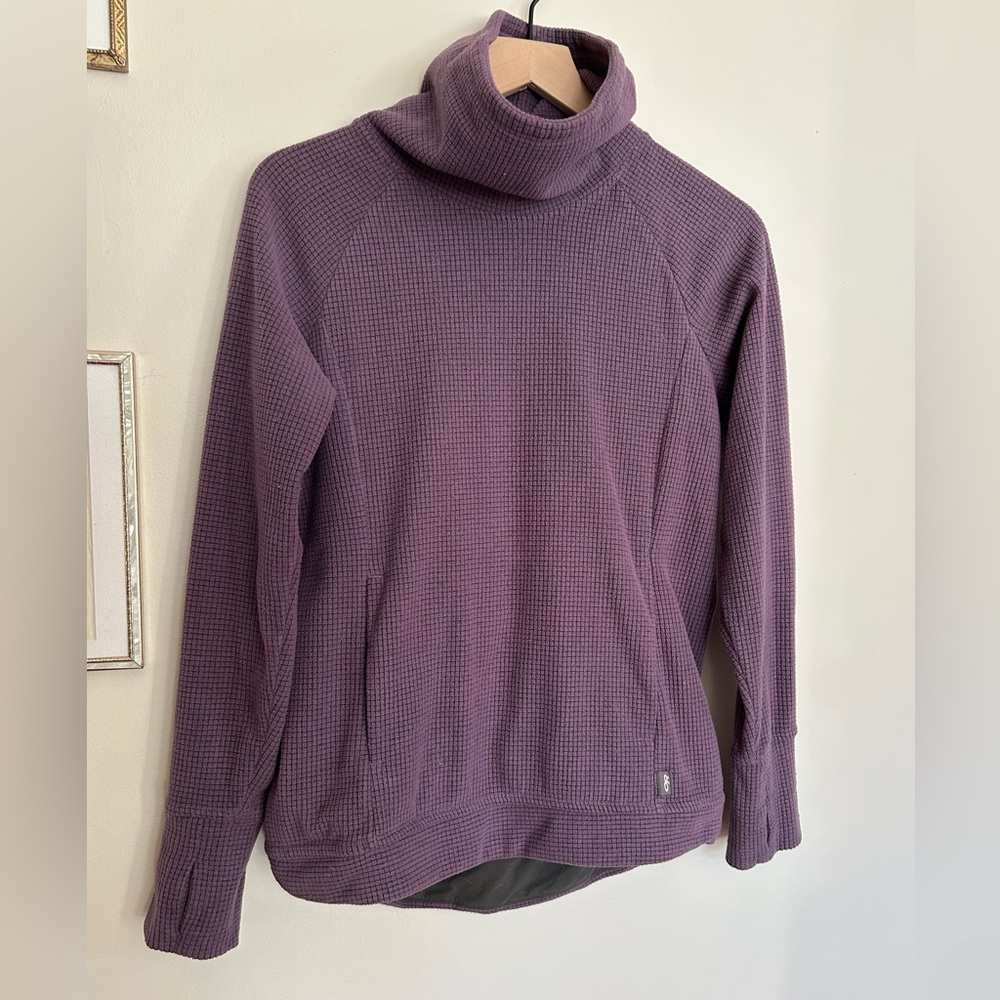 Outdoor Research microgrid fleece funnel neck sweatshirt purple small